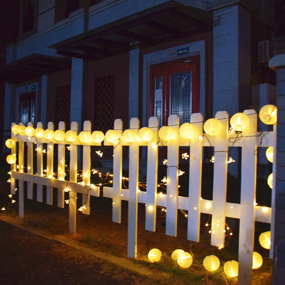 Round Lantern Solar Energy Outdoor Decorative Fairy Lights