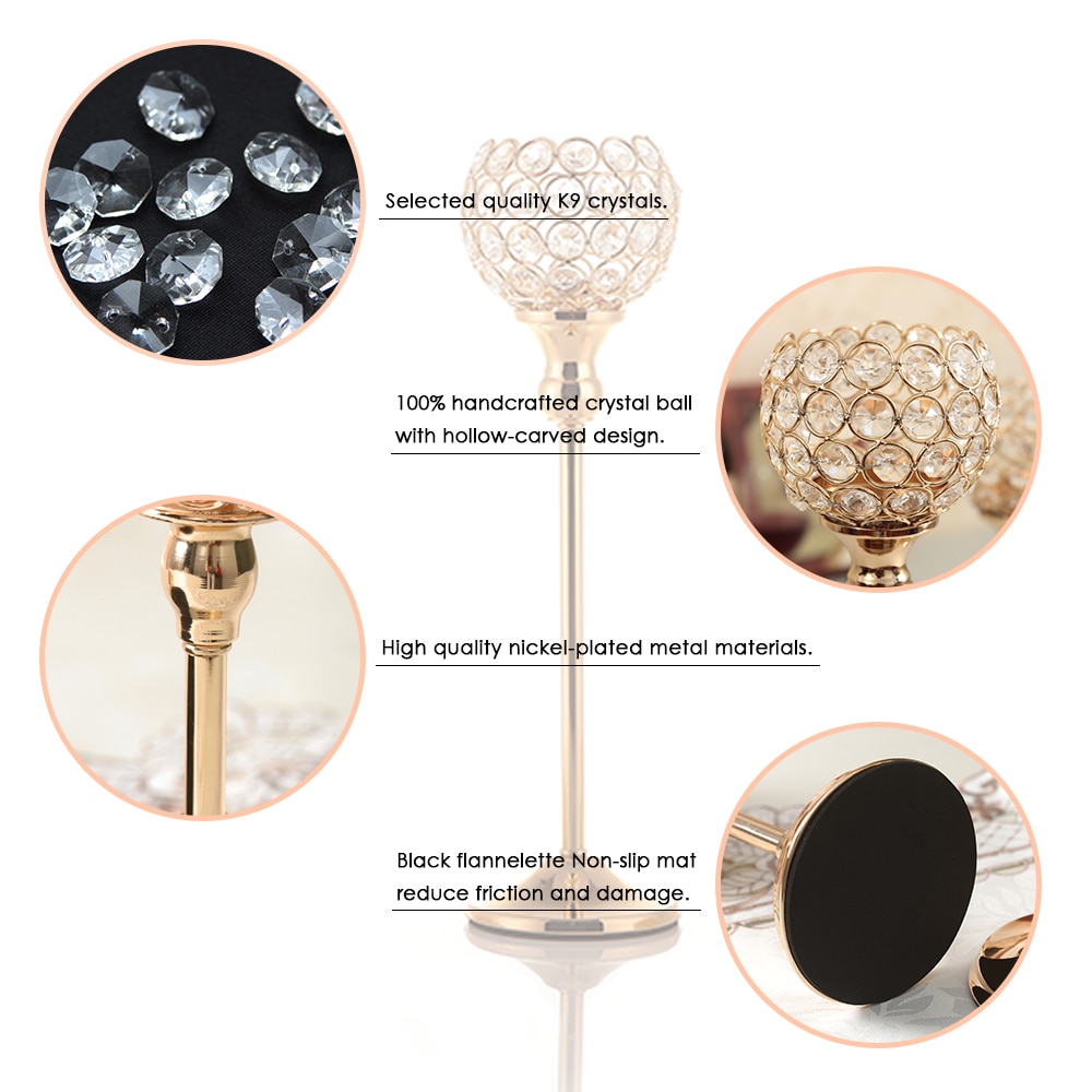 Crystal Tealight Candle Holder in Metal