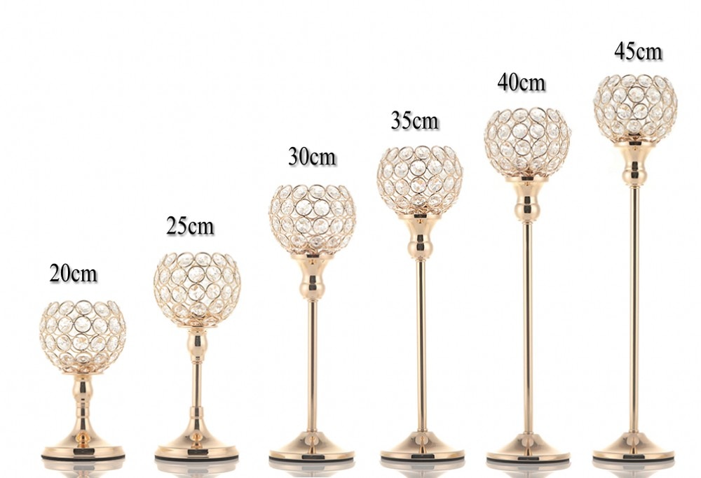 Crystal Tealight Candle Holder in Metal