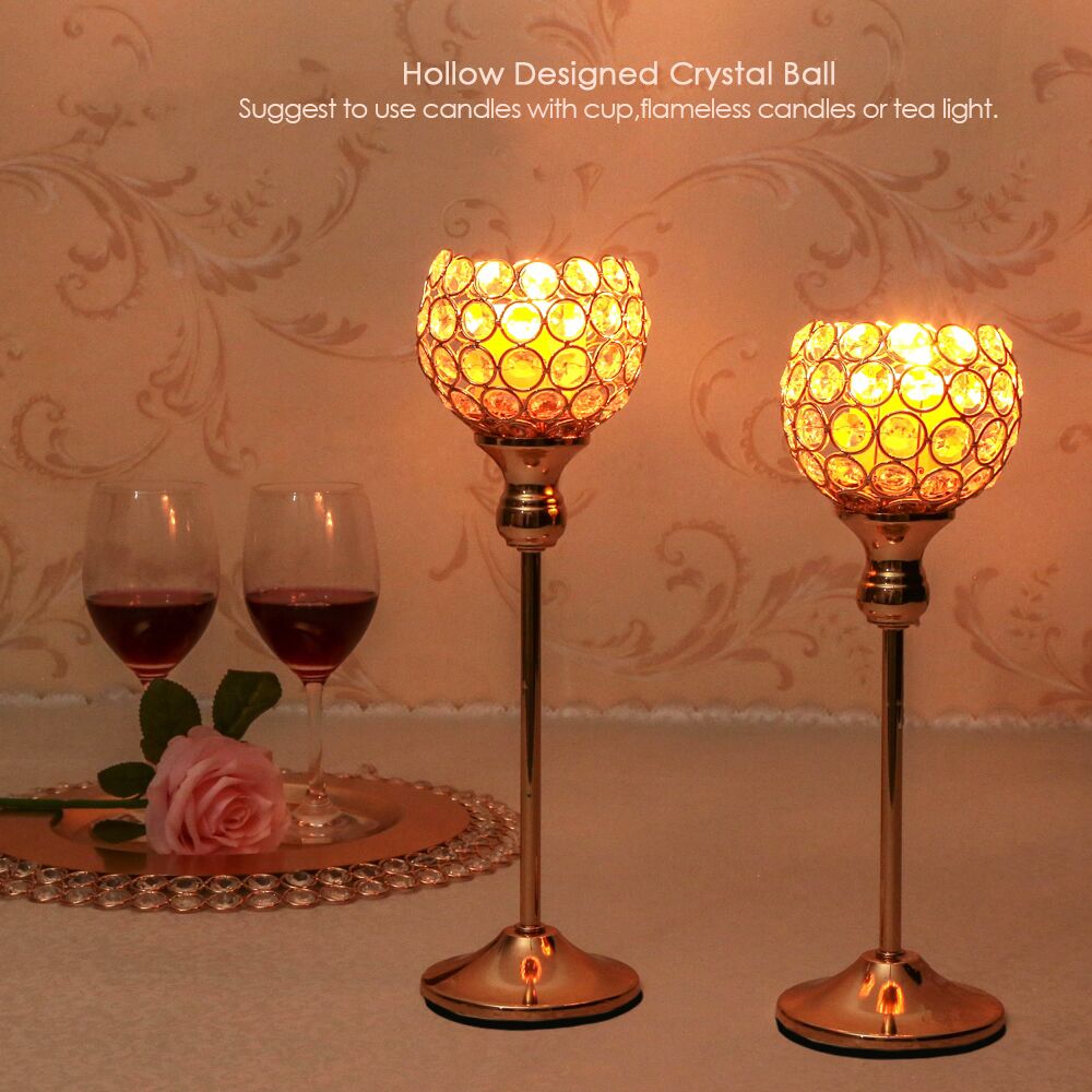 Crystal Tealight Candle Holder in Metal