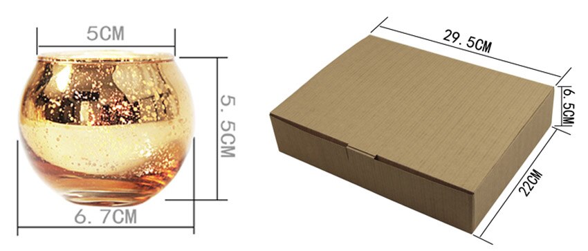 Set of Round Glass Candle Holders in Silver and Gold Set of Round Glass Candle Holders in Silver and Gold