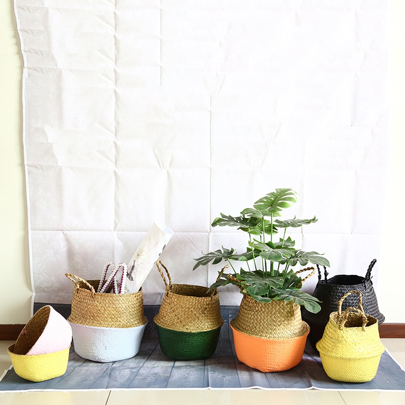 Woven Seagrass Laundry Basket