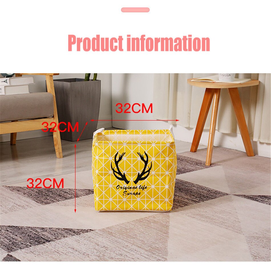 Floral and Animals Printed Square Foldable Laundry Storage Basket