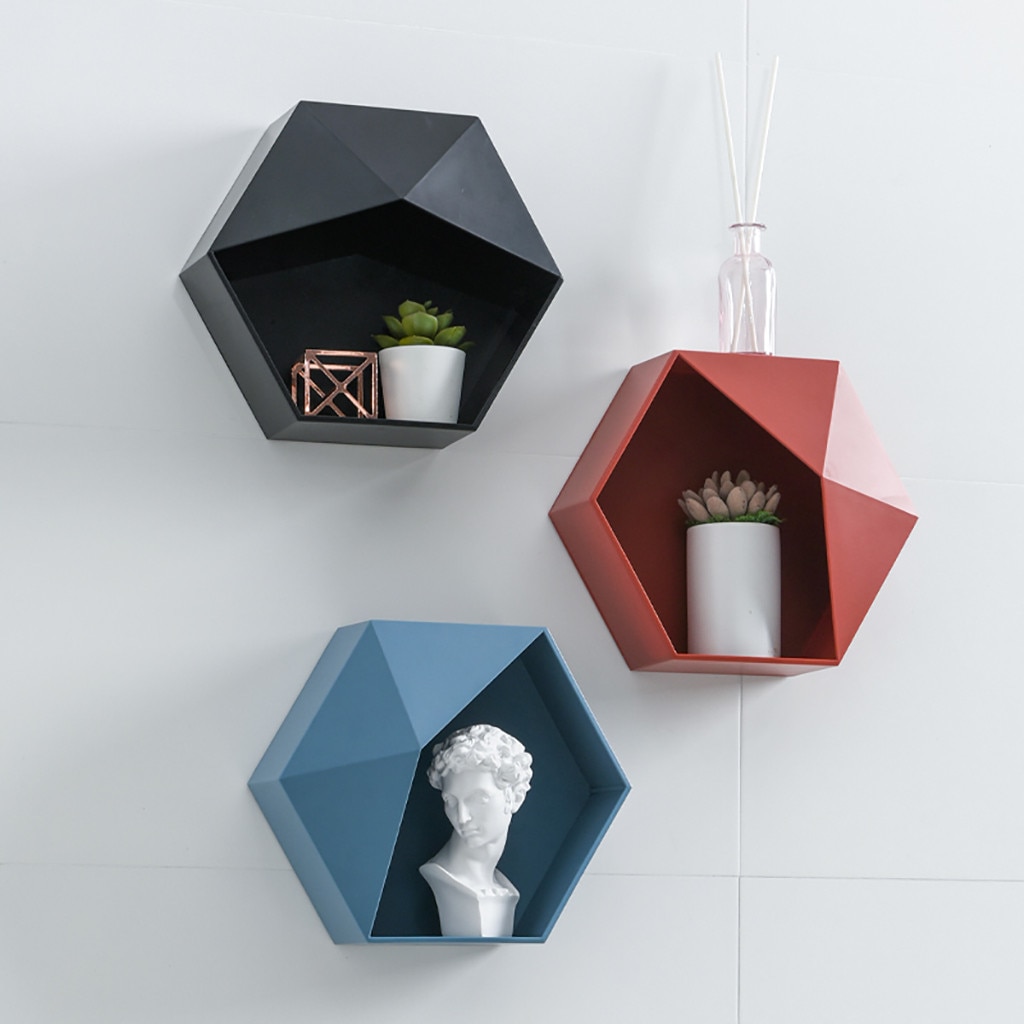 Wall Hanging Hexagon Shelf
