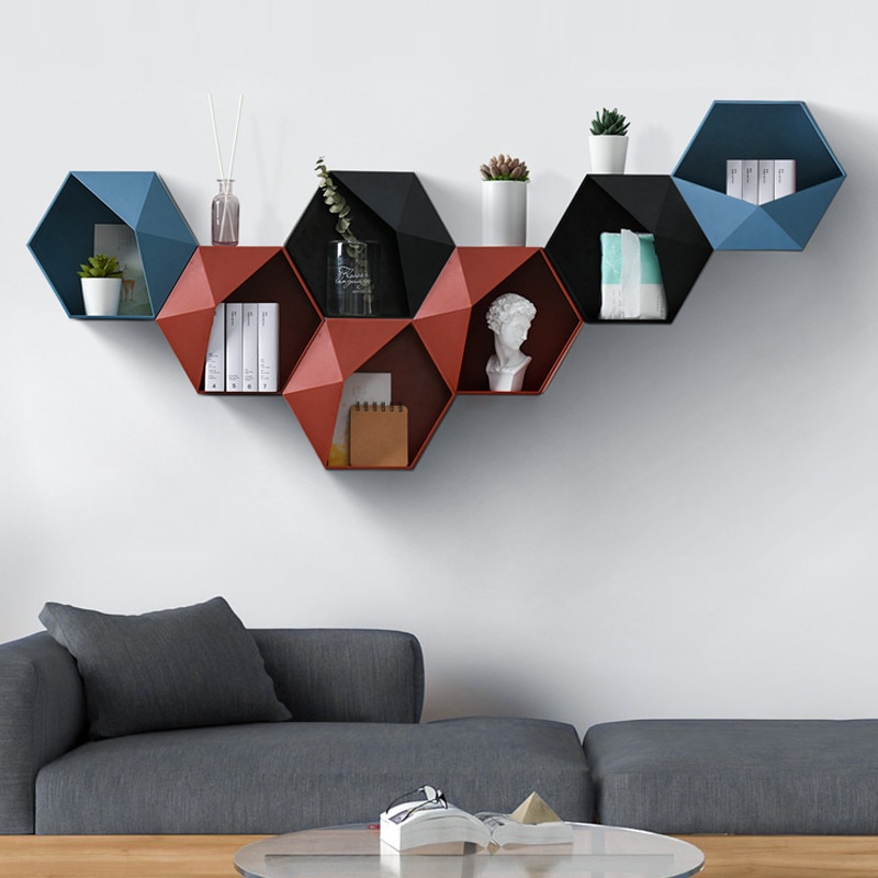 Wall Hanging Hexagon Shelf