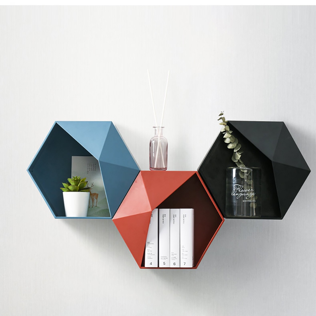 Wall Hanging Hexagon Shelf