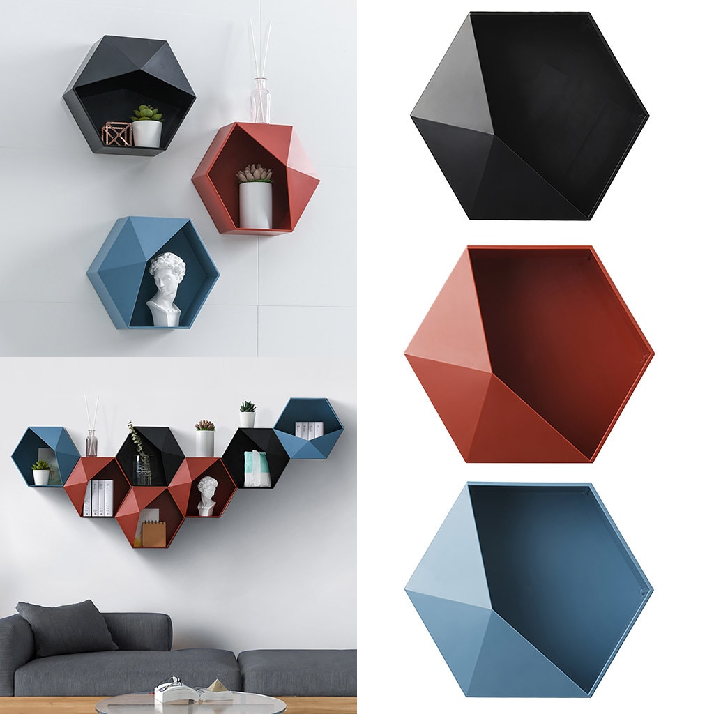 Wall Hanging Hexagon Shelf