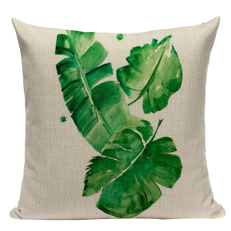 Tropical Leaves Printed Pillow Case Tropical Leaves Printed Pillow Case