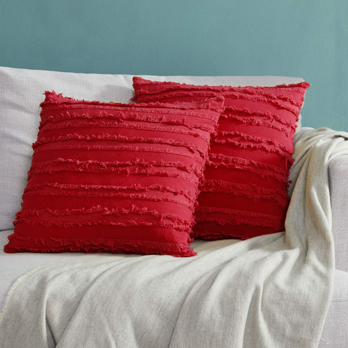 Decorative Square Striped Pillow Cases