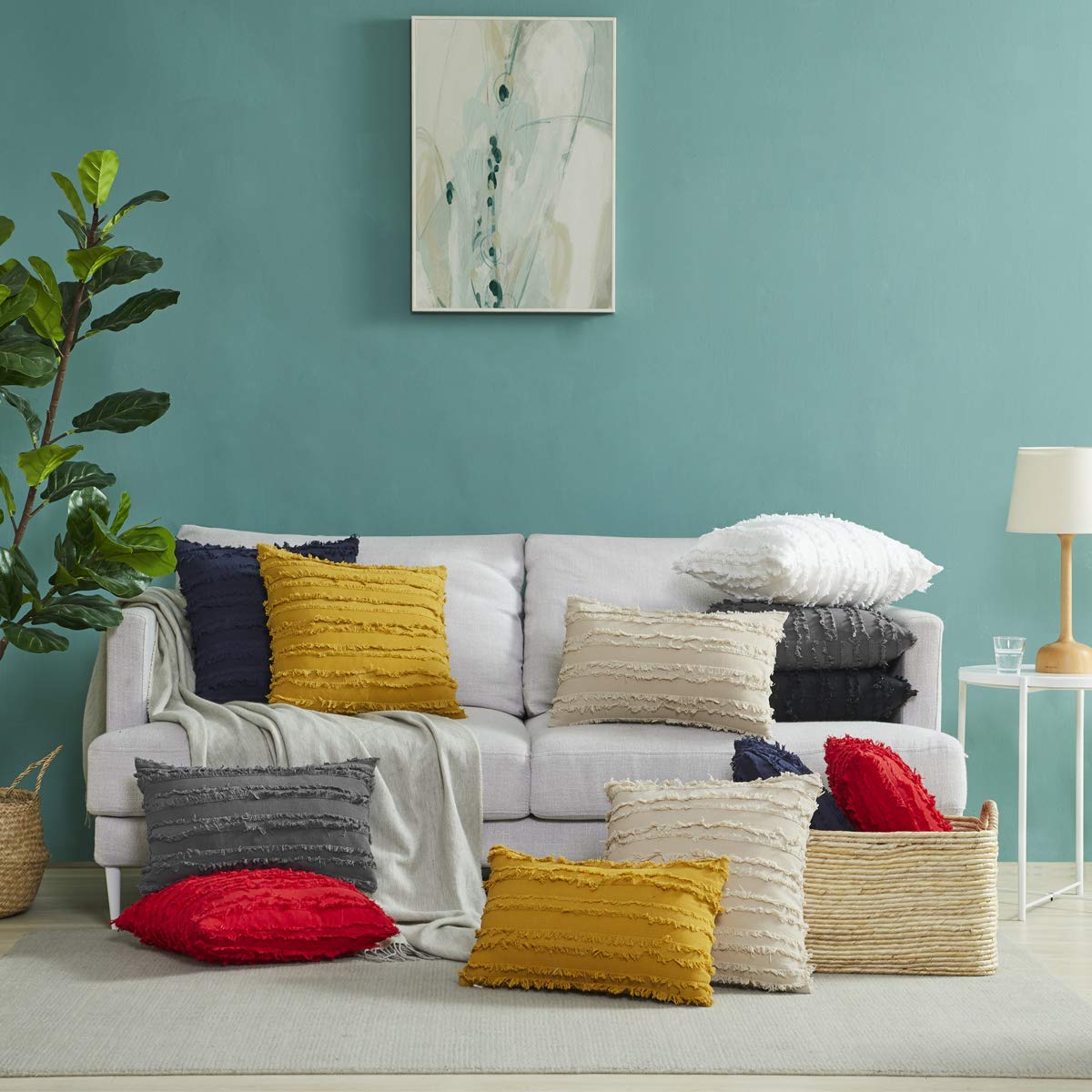 Decorative Square Striped Pillow Cases Decorative Square Striped Pillow Cases