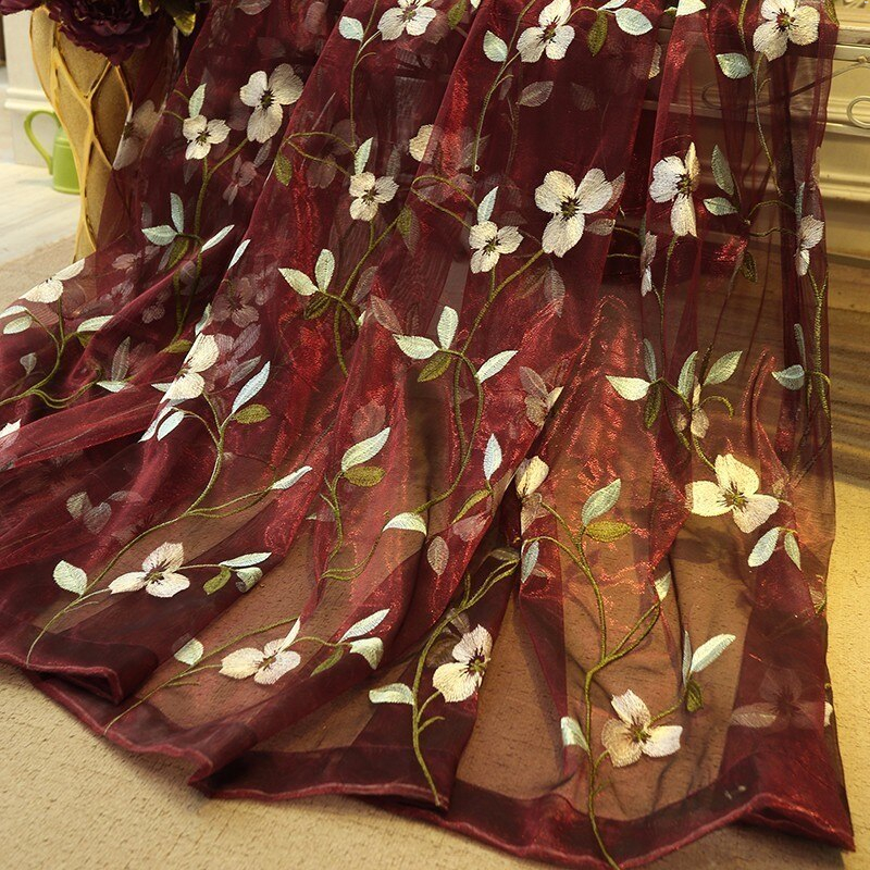 Floral Embroidered Tulle Curtains Floral Embroidered Tulle Curtains