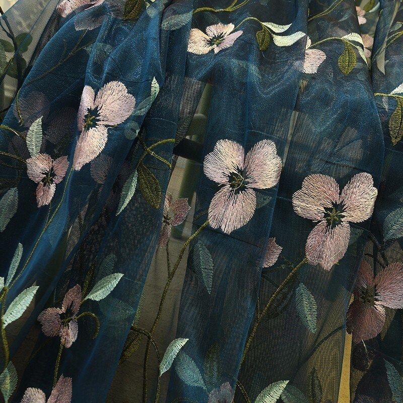 Floral Embroidered Tulle Curtains Floral Embroidered Tulle Curtains
