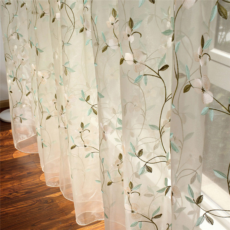 Floral Embroidered Tulle Curtains Floral Embroidered Tulle Curtains