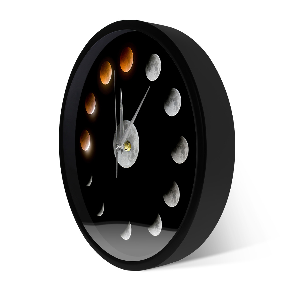 Wall Clock with Total Lunar Eclipse