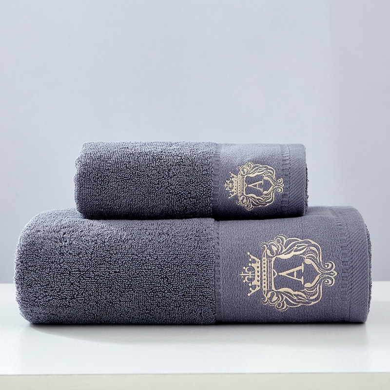 Solid Embroidered Cotton Towel