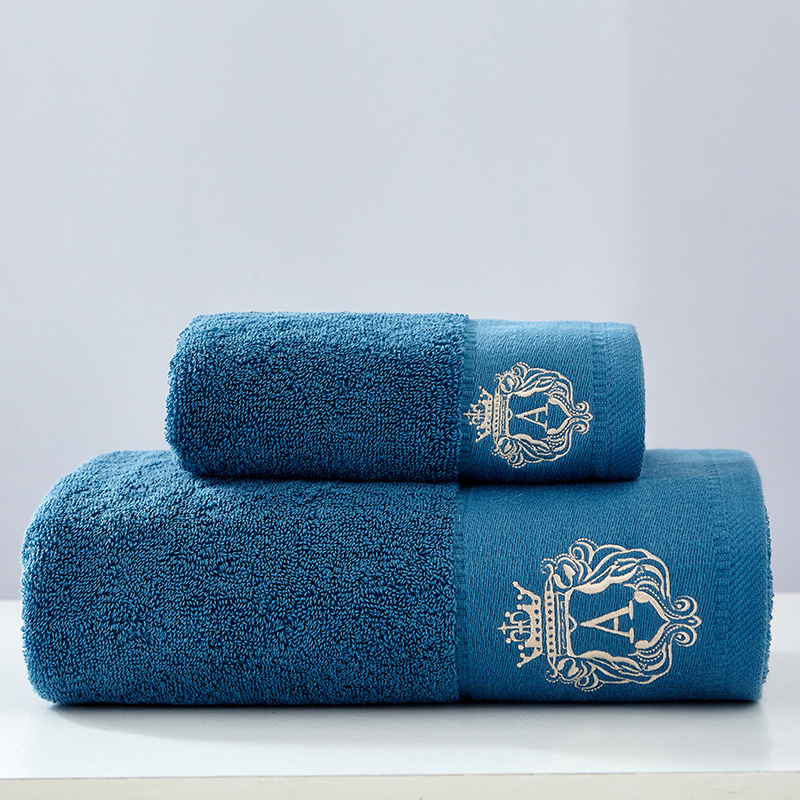 Solid Embroidered Cotton Towel