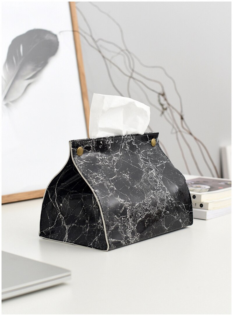 Marble Printed PU Leather Tissue Box Marble Printed PU Leather Tissue Box