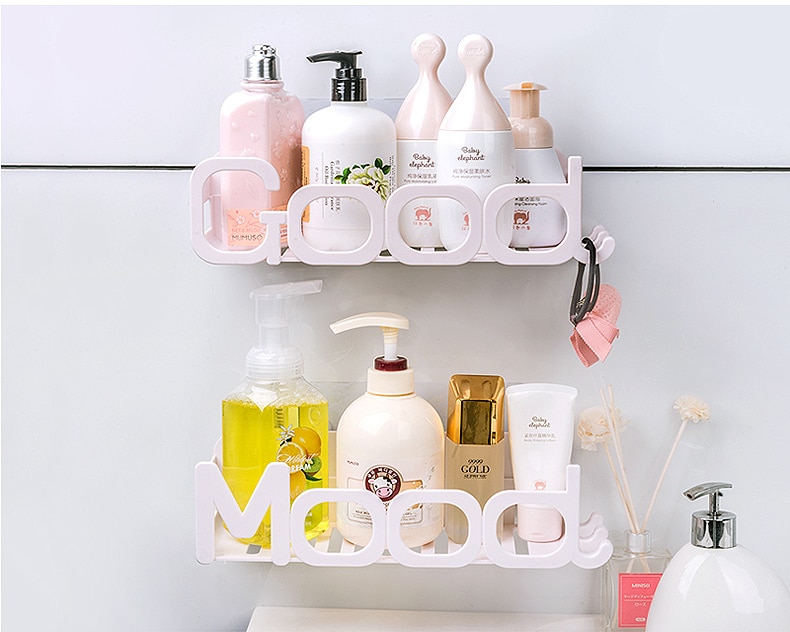 Motivational Bathroom Shelf with Suction Cup Motivational Bathroom Shelf with Suction Cup